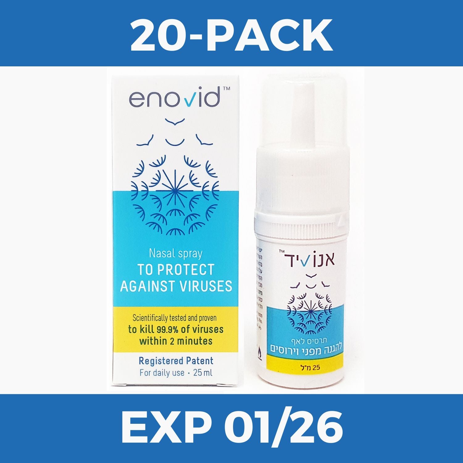 Bulk Order 20-PACK Enovid SaNOtize Nitric Oxide Nasal Spray (NONS)