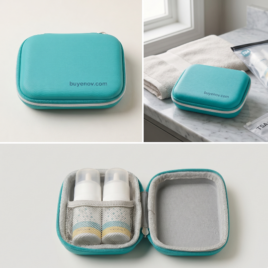 Protective travel case for NoWonder nasal spray bottles — open view
